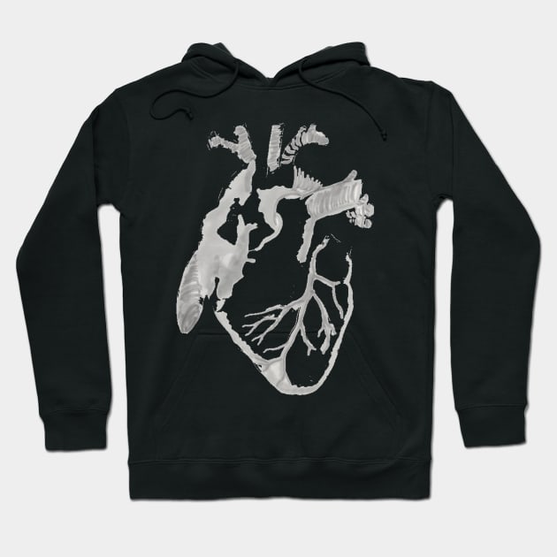 Anatomical grayscale heart Hoodie by isarol